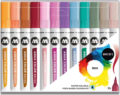 Image de 12 MOLOTOW Aqua Color Brush Basic Set 2 Filzstifte farbsortiert
