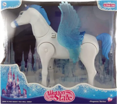 Imagen del producto de Un caballo azul con alas que se mueven