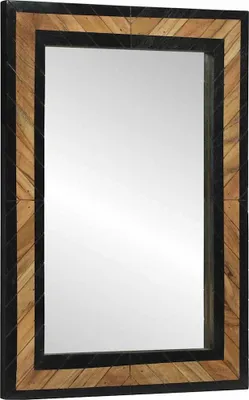 Obrázok produktu pre vidaXL Nástenné zrkadlo, čierne a hnedé, 70 x 2 x 70 cm, masívne drevo z akácie
