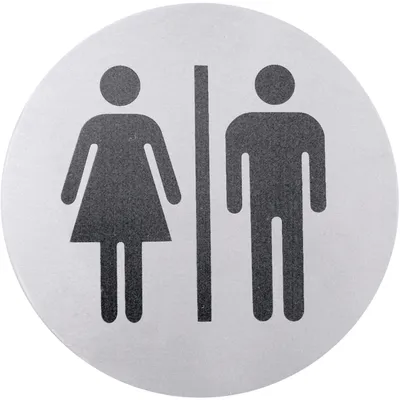 Produktbild von Toiletten-Türsymbol / Schilder, Edelstahl 18/10, seidenmatt poliert, Variante auswählbar : DAME/HERR Variante: DAME/HERR