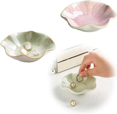 Produktbild von Keramische Ringplatten für Schmuck und Dekoration (rosa und blau) - 2 Stück