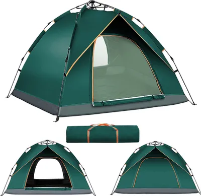 Produktbild von Zelt Camping Camping Zelt für 3-4 Personen Trekking Zelt 200×210×135cm grün