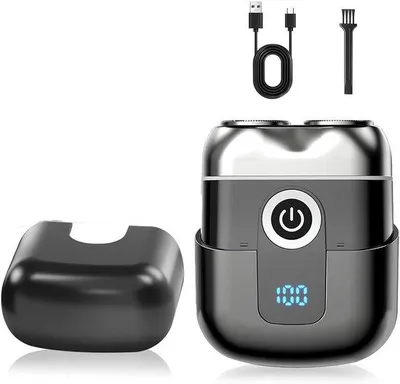 Imagen del producto de Afeitadoras eléctricas mini, recortadores de barba portátiles, recortadores emergentes, carga rápida USB-C, diseño compacto, ideales para viajes