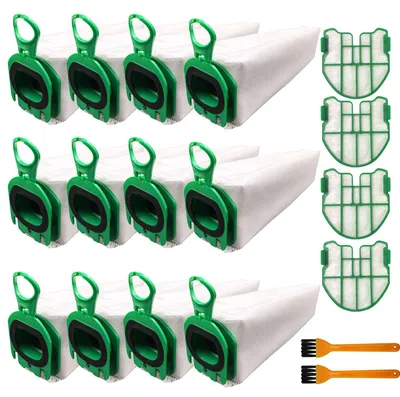 Produktbild von 12 Stück Staubbeutel für Kobold VB100,Staubsaugerbeutel,Mit 4 Motorfiltern, 2 Bürsten, Staubbeutel für Kobold VB100 Akku-Staubsauger