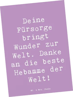 Produktbild von Mr. & Mrs. Panda Postkarte Spruch Beste Hebamme - Lavendeltraum - Geschenk, Dankbarkeit an, Bedanken, Ansichtskarten, Postkarten, besondere Momente, Danke sagen