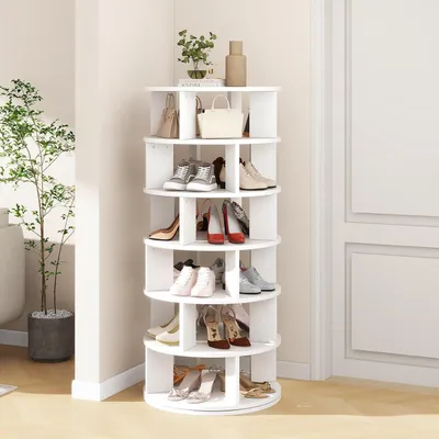 Image de Étagère à chaussures à 6 niveaux - Armoire à chaussures - Rangement à chaussures - Range-chaussures - Organisateur à chaussures - Rotation à 360°