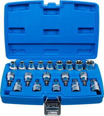 Produktbild von BGS 5100 Bit-Einsatz / Steckschlüssel Set E-Profil / T-Profil, 12,5 (1/2), 19-tlg.