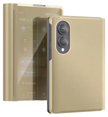 Obrázok produktu pre Avizar, ochranné puzdro s klopkou pre Galaxy Z Fold8, vzhľad kože, s možnosťou použitia ako stojan, zlatá farba