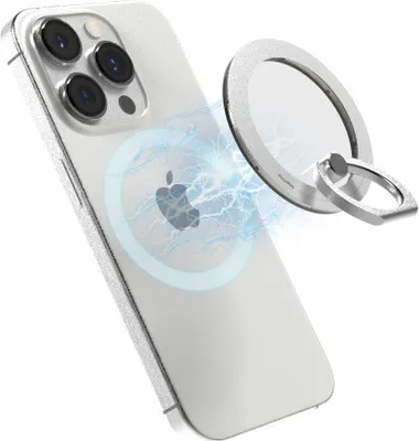 Obrázok produktu pre iRing držiak na prst na mobil - kompatibilný s mobilným prsteňom Magsafe - 360-stupňová rotácia - funkcia naklonenia o 180 stupňov - keramická biela