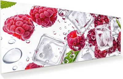 Produktbild von Glasbild 150x60cm in XXL für Wohnzimmer, Schlafzimmer Motiv Himbeereis