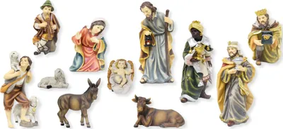 Produktbild von Krippenfiguren Set 11-teilig für 7 cm Figuren aus Polyresin