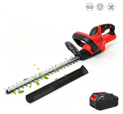 Obrázek produktu pro Akumulátorové nůžky na živé ploty – Elektrické nůžky na živé ploty s napětím 21 V – Čepel o délce 56 cm – 1500 otáček za minutu – Akumulátorový zahradní zastřihovač – 1 baterie