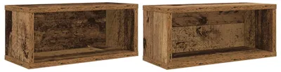 Obrázek produktu pro Regál na CD, 2 kusy, masivní dřevo, rozměry 40 x 17 x 17 cm