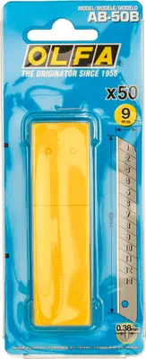 Obrázek produktu pro OLFA AB 50B 9 mm 50 čepelí, plastová krabička v blistru