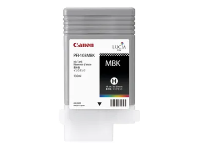 Produktbild von Canon PFI-103MBK Pigment ink tank Black for IPF6100 130ml, Schwarz, Tinte auf Pigmentbasis, 1 Stück(e)