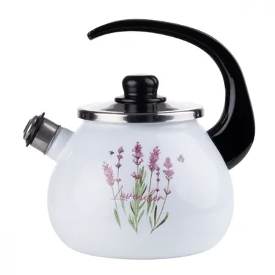 Obrázok produktu pre Pískacia kanvica Smaltovaná kanvica 2,5 l Indukčná kanvica levanduľová