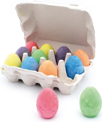 Produktbild von EDUPLAY 130303 Ostereier-Malkreide im Eierkarton aus Pappe stabile Eiform, ideal für Ostern als Ostergeschenk, mehrfarbig, 12-teilig (1 Set)