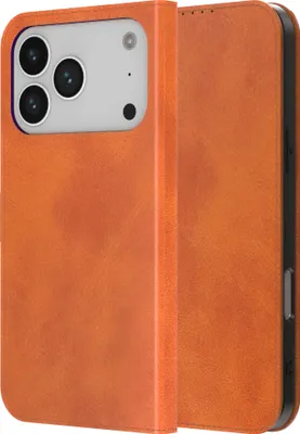 Produktbild von Geeignet für iPhone 17 Pro Handytasche Kunstleder mit Magnetverschluss und Kartenhalter Bookcase mit Klappe - Wallet Case mit Kartenfach - Braun - Smartphonica