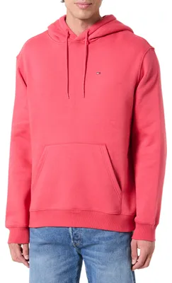 Produktbild von Tommy Jeans Herren Hoodie Regular Fit Flag Fleece mit Kapuze, Rot (Anthem Red),