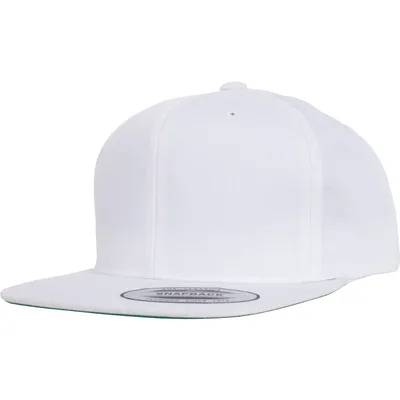 Immagine prodotto di FLEXFIT 6308 | Pro-Style Twill Snapback Cap per giovani, parte inferiore della visiera verde - Colore: Bianco - Taglia: B (6-14)