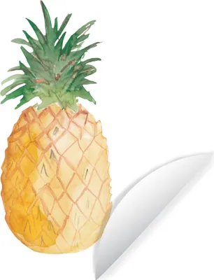 Produktbild von MuchoWow® Runde Wandtattoo - Wandsticker Tapete Aufkleber Ananas - Aquarellfarbe - Weiß Ø 80 cm Selbstklebend und Repositionierbar - Wandaufkleber - Kreis - Mauerkreis - Wand Bilder - Wandsticker - Wohnzimmer Dekoration - Dekoration für die Wände - Aluminium - Babyzimmer