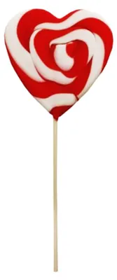 Produktbild von Herz Lolly rot weiß Heart Spiral Lutscher Red White einzeln 80g