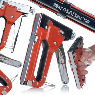 Immagine prodotto di Rosfix Red Killer – Graffatrice in Metallo | Forza d'impatto Regolabile, Compatibile con Graffette Tipo 53 (Rapid 539, Arrow JT21)