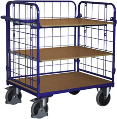 Produktbild von Etagenwagen - 3 Wände - 3 Etagen - (BxT) 700 x 1.000 mm - Traglast 500 kg