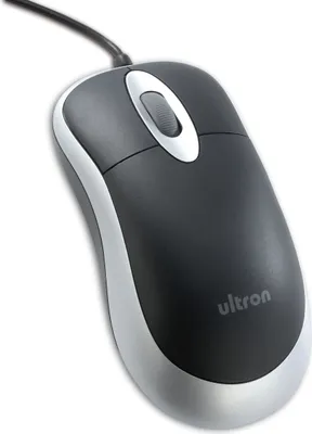 Produktbild von Ultron Maus UM-100 basic optical schwarz/silber USB retail