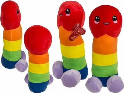 Zdjęcie produktu dla Funny Fashion Pluszowa Zabawka Tęczowa 29cm - Humorystyczny Gadżet Imprezowy