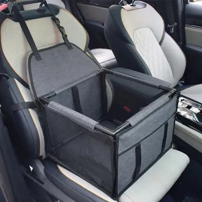 Immagine prodotto di Trasportino impermeabile per auto per cani/gatti, grigio scuro, accessori per auto