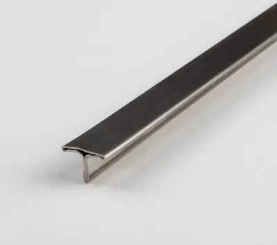 Produktbild von Montageprofil | Aluminium | Edelstahl matt | Breite 25 mm | Höhe 5-9 mm | Länge 2500 mm | T-Profil | 1 Stück