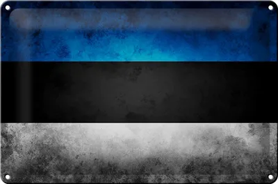Produktbild von Blechschild Flagge Estland, 30 x 20 cm, Blechschilder Fahne Nationalität