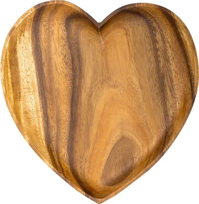 Produktbild von Holzschale Akazie 25cm Herz Teller Snackschale Schale Obstschale Dekoschale Holz