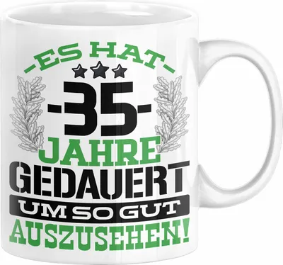 Produktbild von 35. Geburtstag Lustig Geschenk Männer Frauen Geschenkidee zum 35er Mann Frau Es Hat 35 Jahre Gedauert Um So Gut Auszusehen (Weiß)