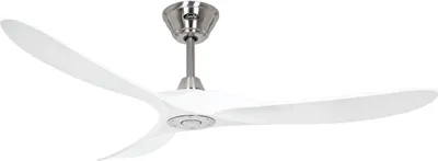 Zdjęcie produktu dla Energooszczędny wentylator sufitowy z pilotem Eco Genuino chrom szczotkowany / biały matowy 152 cm