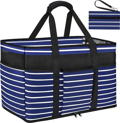 Produktbild von Famanu Strandtas XXL mit Reißverschluss - Wasserdicht, faltbar, für Strand und Reisen