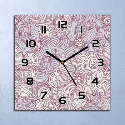 Produktbild von Wanduhr Echt-Glas-Küchenuhr Rosa blumig Buntes Quarz 30x30 Deko Bilder