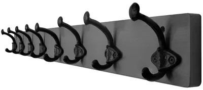 Imagen del producto de Solidchoice - Perchero de pared con 8 ganchos de hierro fundido, 90 cm de largo