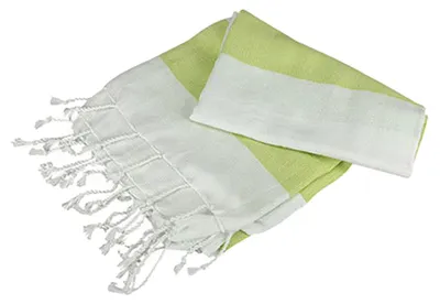 Imagen del producto de ARTG - Toalla "Hamamzz Hamam Antalya", con rayas, modelo LT3701 (talla única) (blanco/amarillo limón)