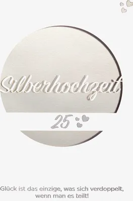Produktbild von Silberhochzeit Karte mit Umschlag, Silberhochzeit 25 ausgestanzt