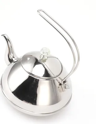 Imagen del producto de Tetera de acero inoxidable de gran capacidad para cocinar en la estufa, con filtro, ideal para uso doméstico y camping. 1.5 litros. Color: plateado