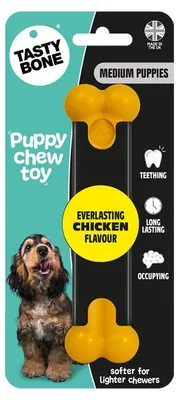 Imagen del producto de Hueso para masticar para cachorros, sabor a pollo – Huhn – tamaño mediano – Hueso para cachorros