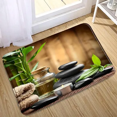 Productafbeelding van Antislip Deurmat met Bamboe Design voor Keuken en Badkamer