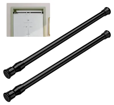 Produktbild von 2 Stück Spannstangen 40-70 cm, Teleskopstangen Schwarz, Vorhangstangen Klemmstangen, Duschvorhangstangen Ohne Bohren, Kleiderstangen Ohne Bohren, für Schrank, Badezimmer, Balkon