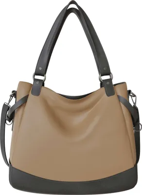Produktbild von Damen Vegane Shopper Tasche Hobo Bag Umhänge Tasche 30655 Taupe