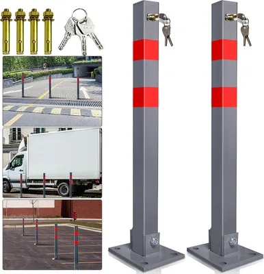 Produktbild von SWANEW Absperrpfosten Park Auto Feuerwehrpfosten Pfosten Poller umlegbar Klappbar 65cm 2X