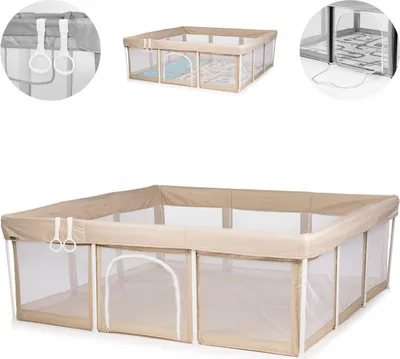 Immagine prodotto di Box Chipolino Easy 180 x 180 cm, 2 anelli, richiudibile, colore beige