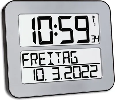 Produktbild von Digitale Funkwanduhr mit Datum und Wochentagsanzeige TIMELINE MAX 60.4512.54 TFA Dostmann