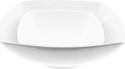 Obrázok produktu pre Servírovacia miska v bielej farbe Sada 2 servírovacích tanierov z porcelánu Servírovacia miska štvorcová